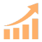 improvement graph with arrow up